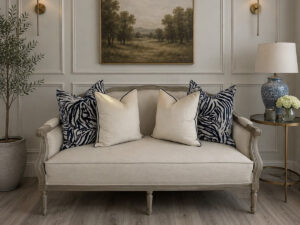 Louis Sofa in Oatmeal Herringbone Fabric