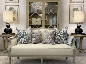 Louis Sofa in Oatmeal Herringbone Fabric
