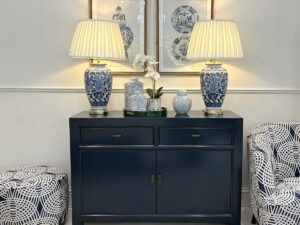 EX-DISPLAY - Oriental Style Mei 2 Door 2 Drawer Sideboard in Indigo