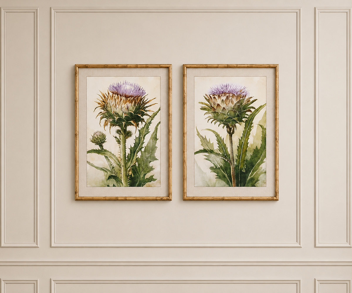Set of 2 Artichoke Thistle Prints- DISCONTINUED