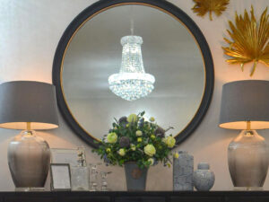 EX-DISPLAY - Round Mirror - Black&Gold, 120cm