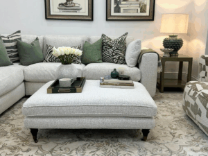 Burford Footstool in Cloud Fabric