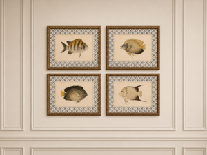 Set of 4 Framed Coastal Water Prints - DISCONTINUED