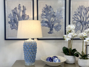 Flora Lamp & Shade in Forever Blue