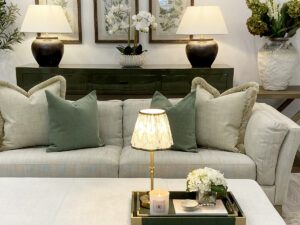 Set of 2 Faux Leather Trays in Olive