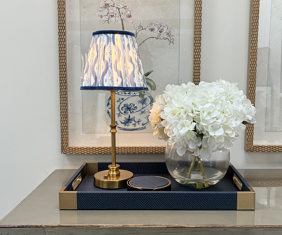 18cm Lampshade in Ikat Indigo