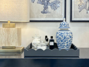 Rectangular Scalloped Tray in Indigo - Large