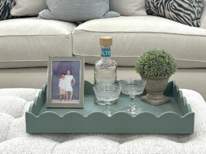 Rectangular Scalloped Tray in Eau De Nil - Large
