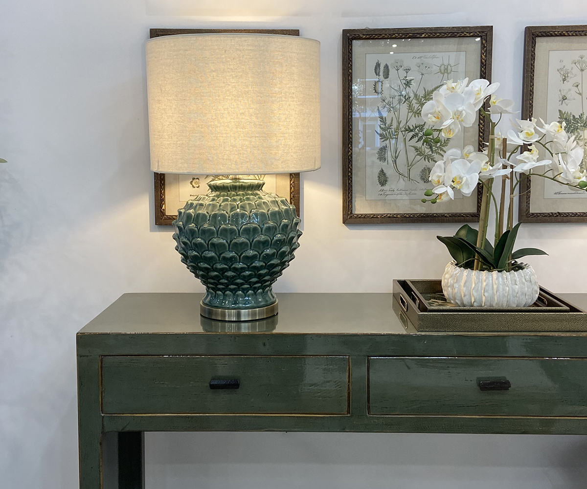 Monterey Lamp & Shade in Frosty Spruce