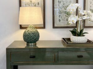 Mulberry Lamp & Shade in Frosty Spruce