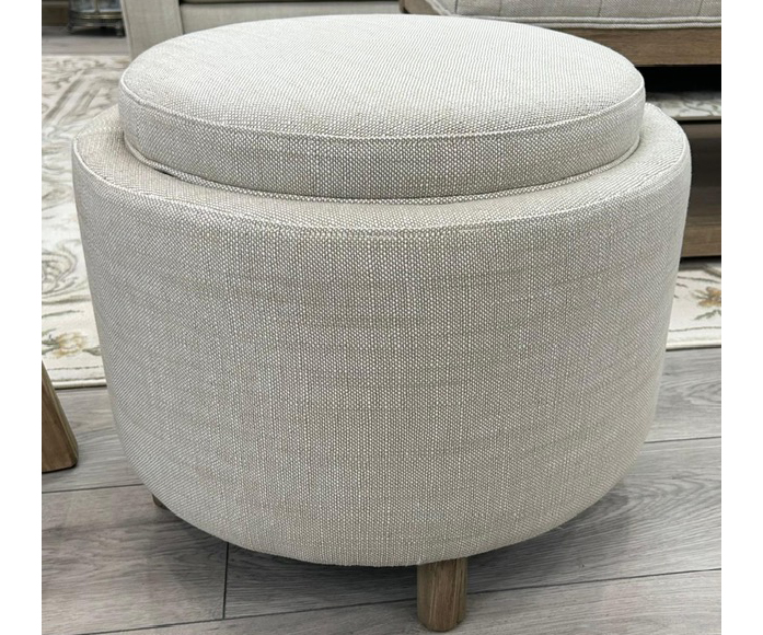 Noah Ottoman in Linen