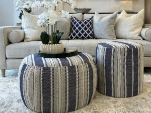 Pierre Ottoman in Hamptons Indigo