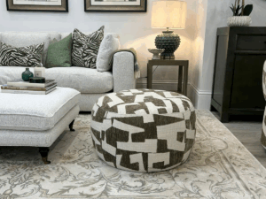 Pierre Ottoman in Pablo Moss Fabric