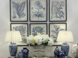 Set of 6 Framed Indigo Thistles Prints