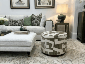 Tiggy Stool in Pablo Moss Fabric