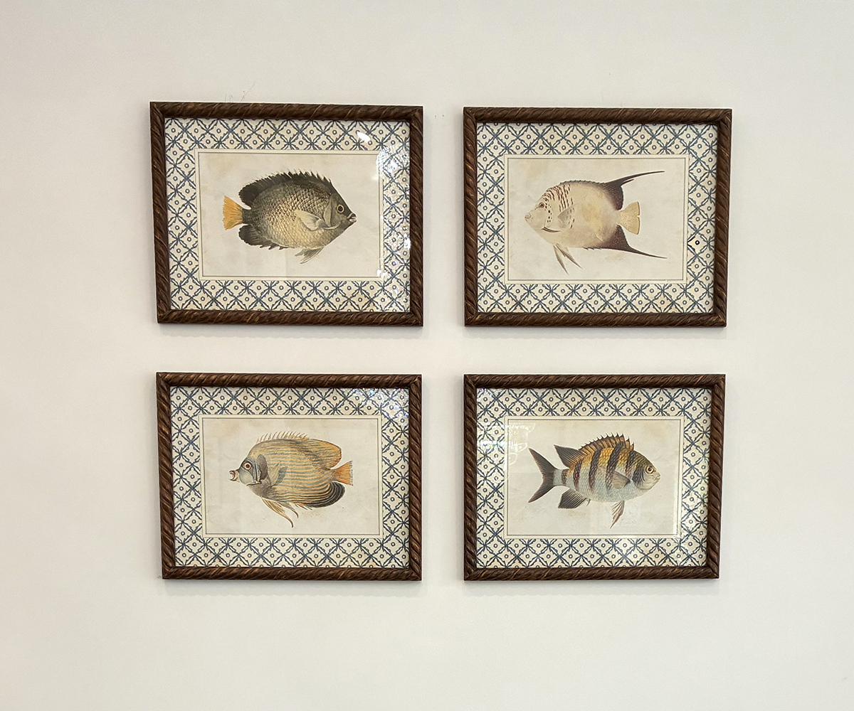 Set of 4 Framed Coastal Water Prints