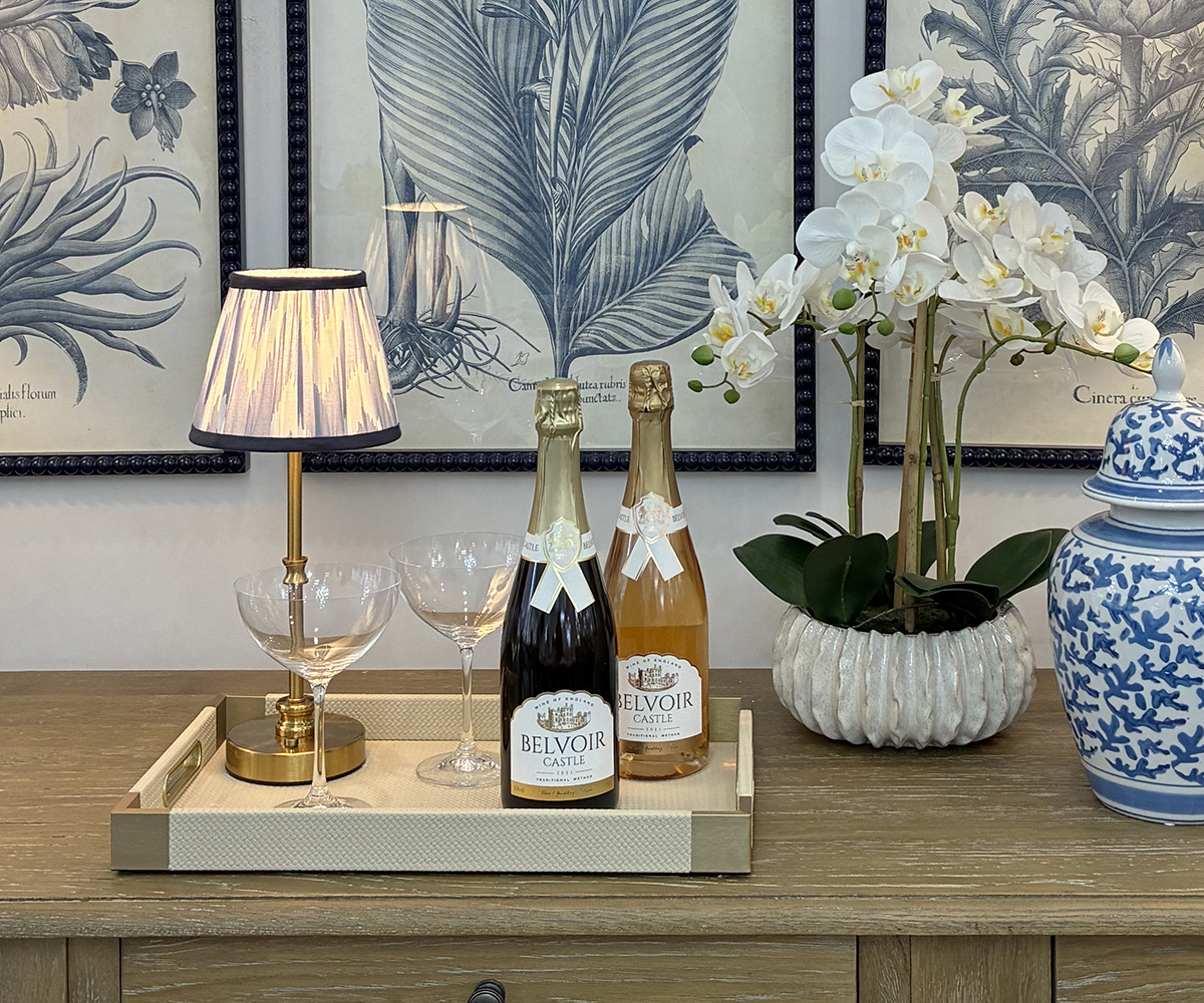 Large Faux Leather Tray in Cream