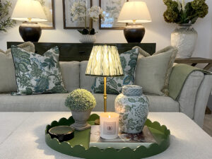 Oval Wave Tray in Olive Green