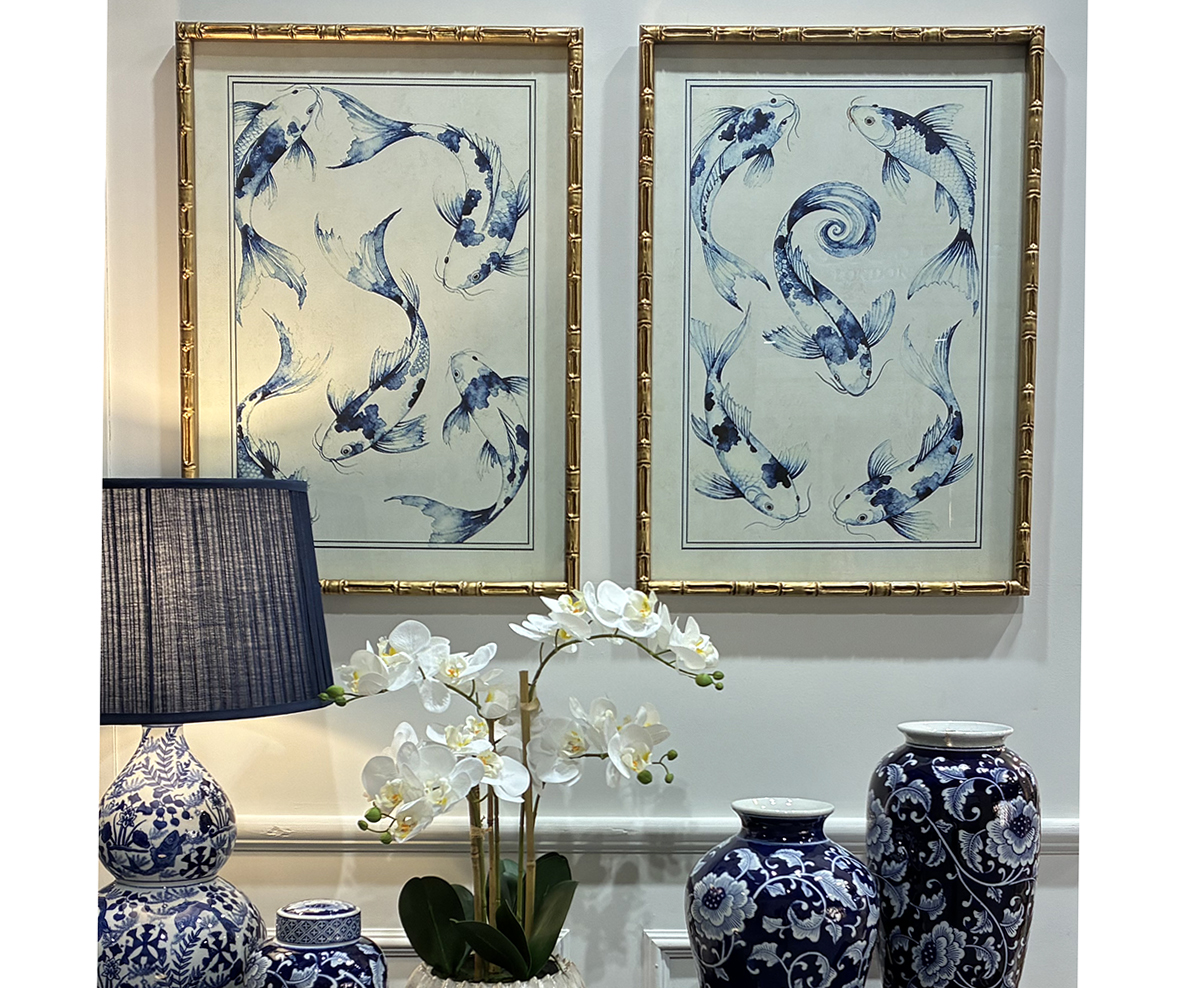 Set of 2 Framed Koi Waters Prints