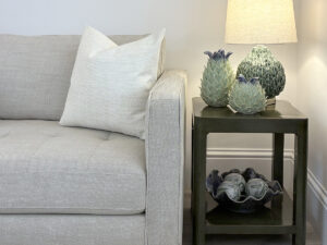 EX-DISPLAY - Pair of Oriental Lamp Tables in Moss
