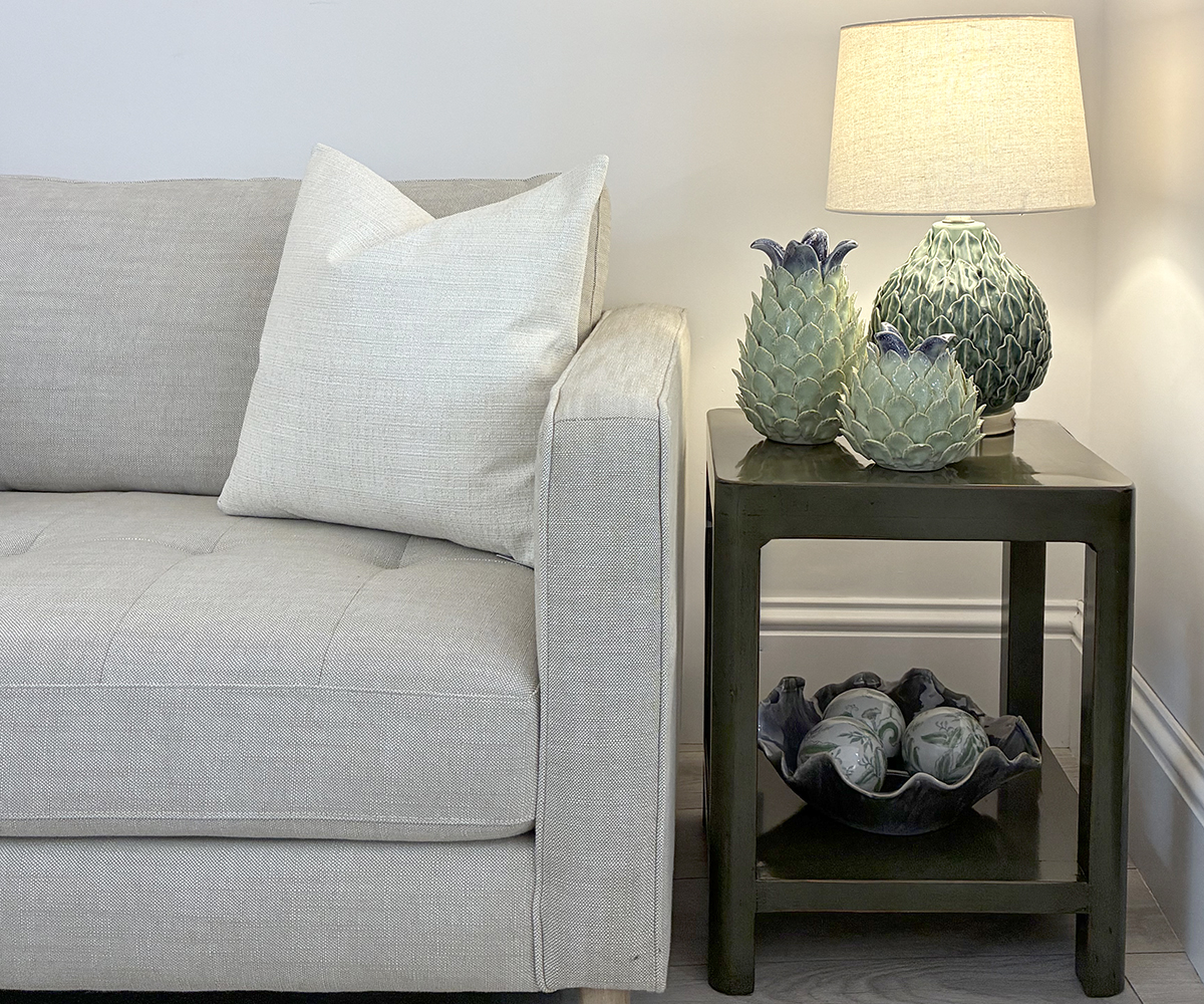 EX-DISPLAY - Pair of Oriental Lamp Tables in Moss