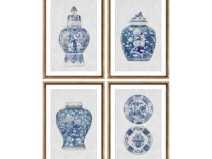 Set of 6 Framed Plum Blossom Prints