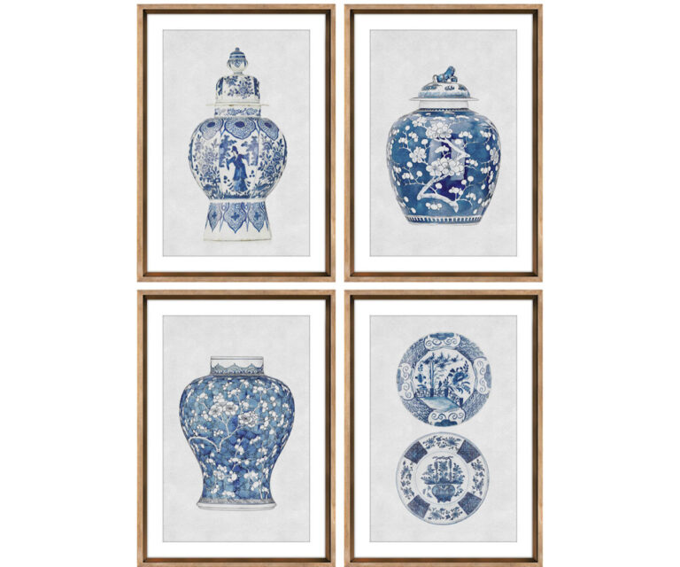 Set of 6 Framed Plum Blossom Prints