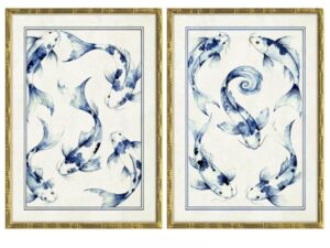 Set of 2 Framed Koi Waters Prints