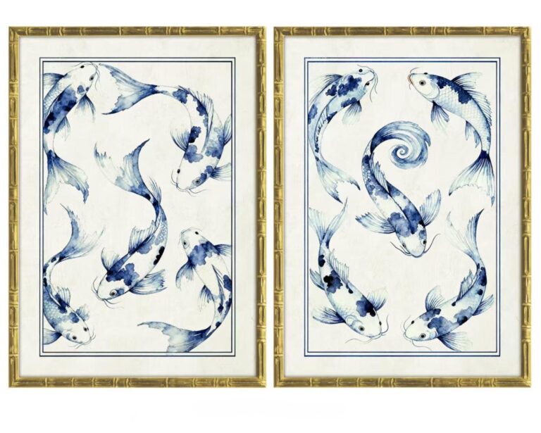 Set of 2 Framed Koi Waters Prints