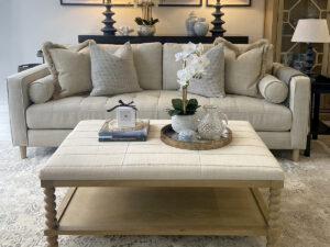 Small Bobbin Coffee Table in Salcome Ocean, 110cm