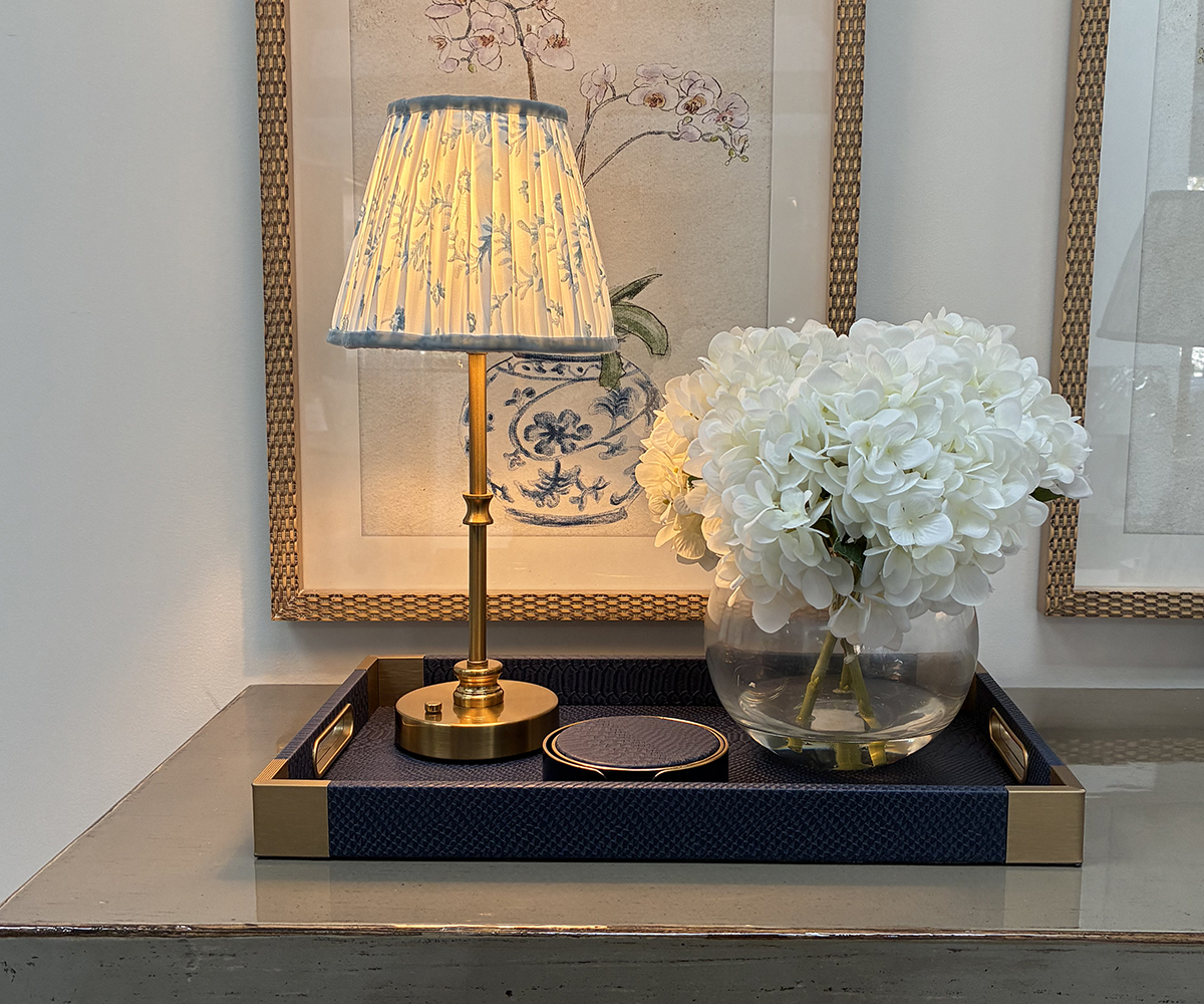 18cm Lampshade in Sprig Blue