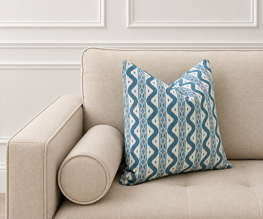 2 for £30 - Cushion - Ikat Sea 45x45cm