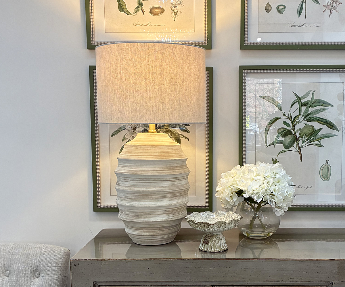 Marcia Lamp with Plain Cotton Shade