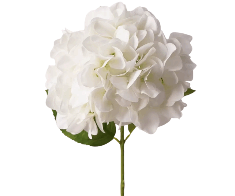 Real Touch White Hydrangea Stem, 50cm