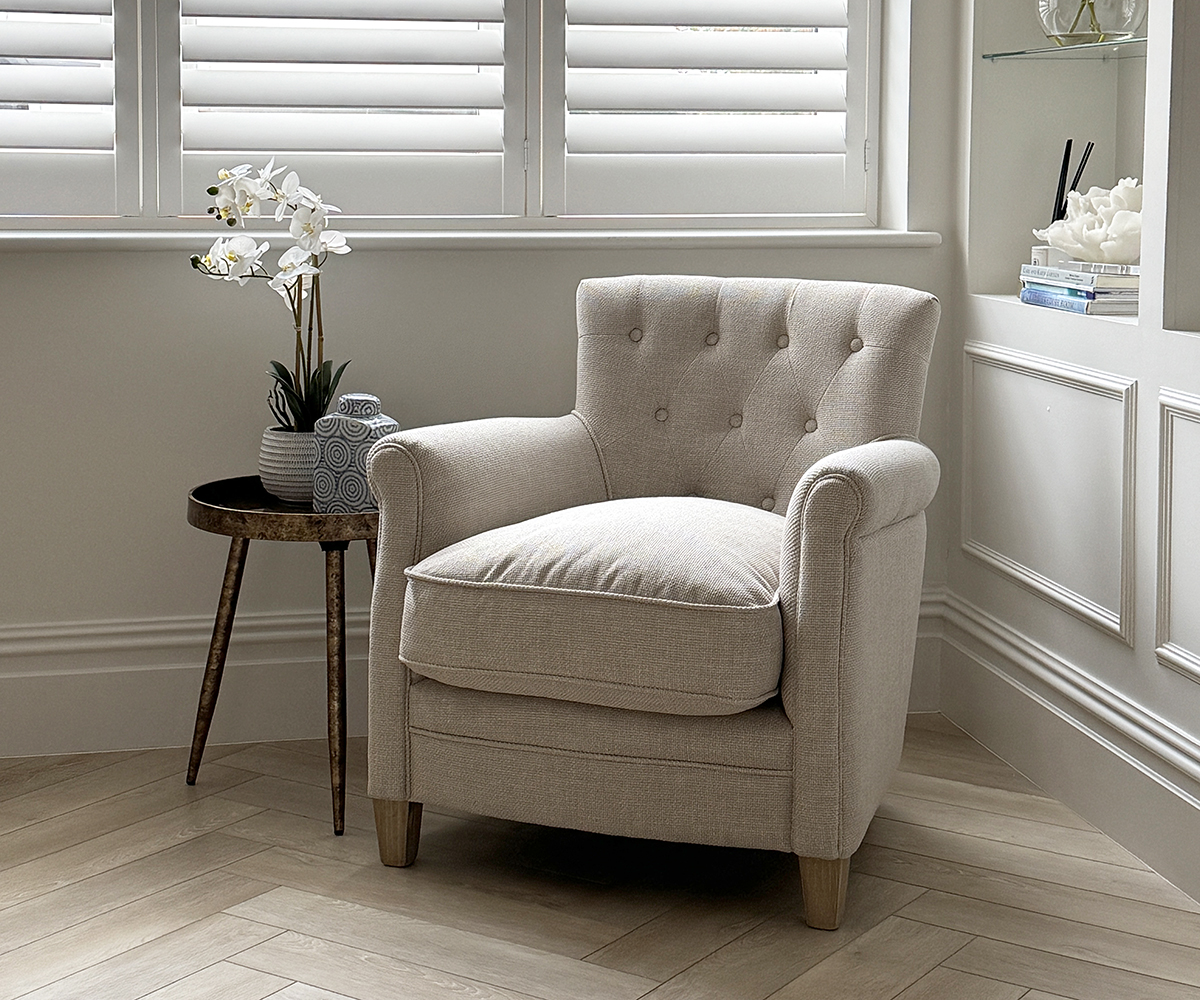 EX-DISPLAY - Pair of Karine Armchairs in Porridge