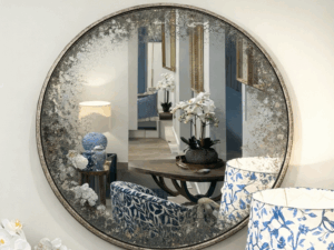 Round Sydney Mirror with Distressed Edge, Dia120cm