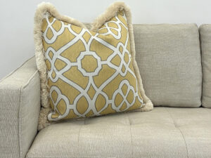 Cushion - Burlington Lemongrass with Fringe 56x56cm