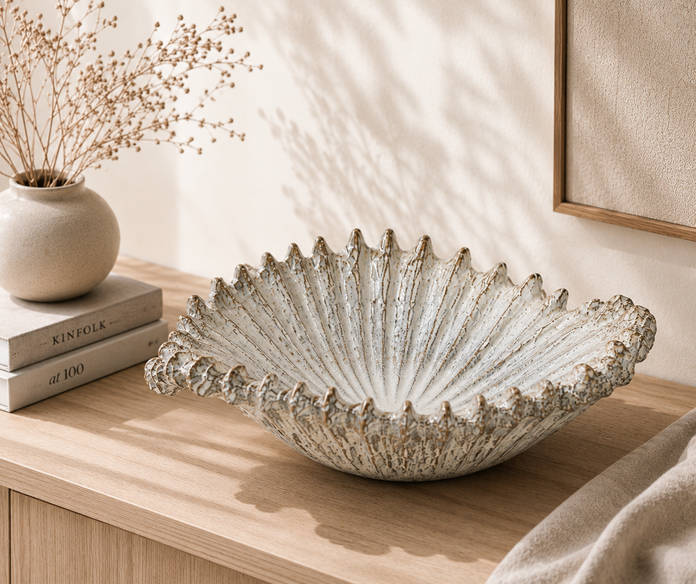 Large Wave Bowl - Whisper White