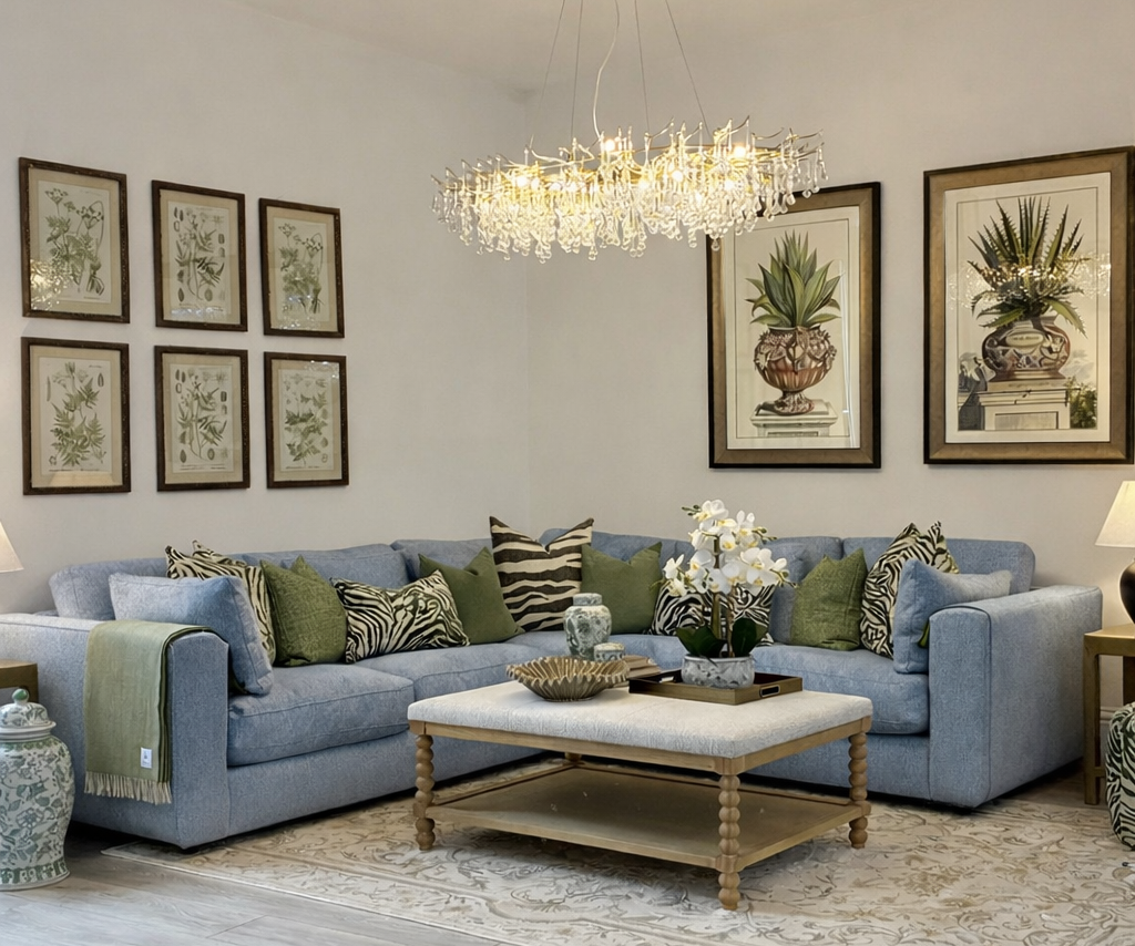 PRE-ORDER (ETA APRIL) - Lexington Corner Sofa in Denim Fabric