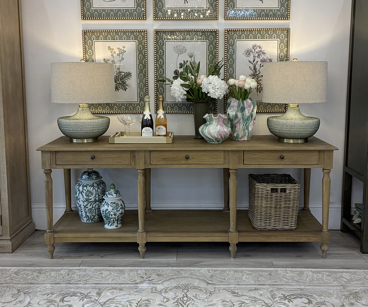 DISCONTINUED - LAST THREE - Henley 3 Drawer Oak Console Table in Light Oak
