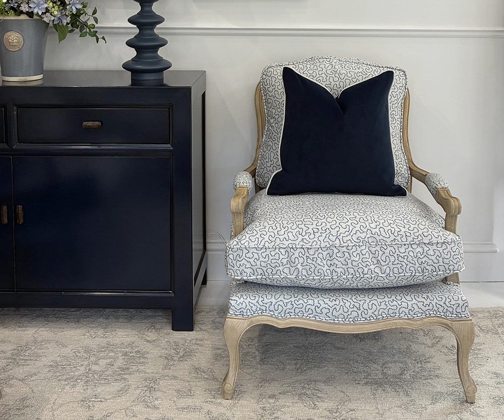 Marie Antoinette in Maze Indigo Fabric