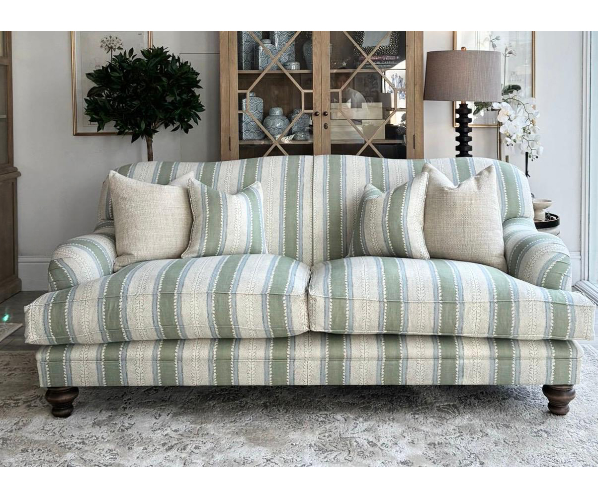 Penelope Grand 2 Seater Sofa in Eucalyptus Stripe