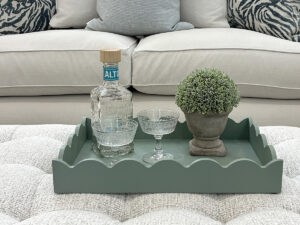 Rectangular Scalloped Tray in Eau De Nil - Small