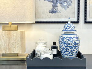 Rectangular Scalloped Tray in Indigo - Small