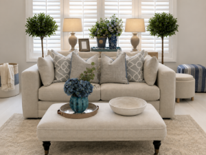 EX-DISPLAY - Lexington 2 Seater Sofa and Burford Rect Footstool in Wheat