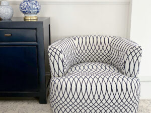 Hugo Armchair in Portofino Ink