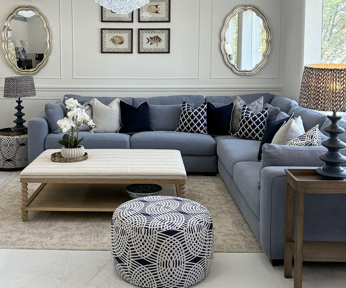 DISCONTINUED FABRIC - Lexington Corner Sofa in Denim