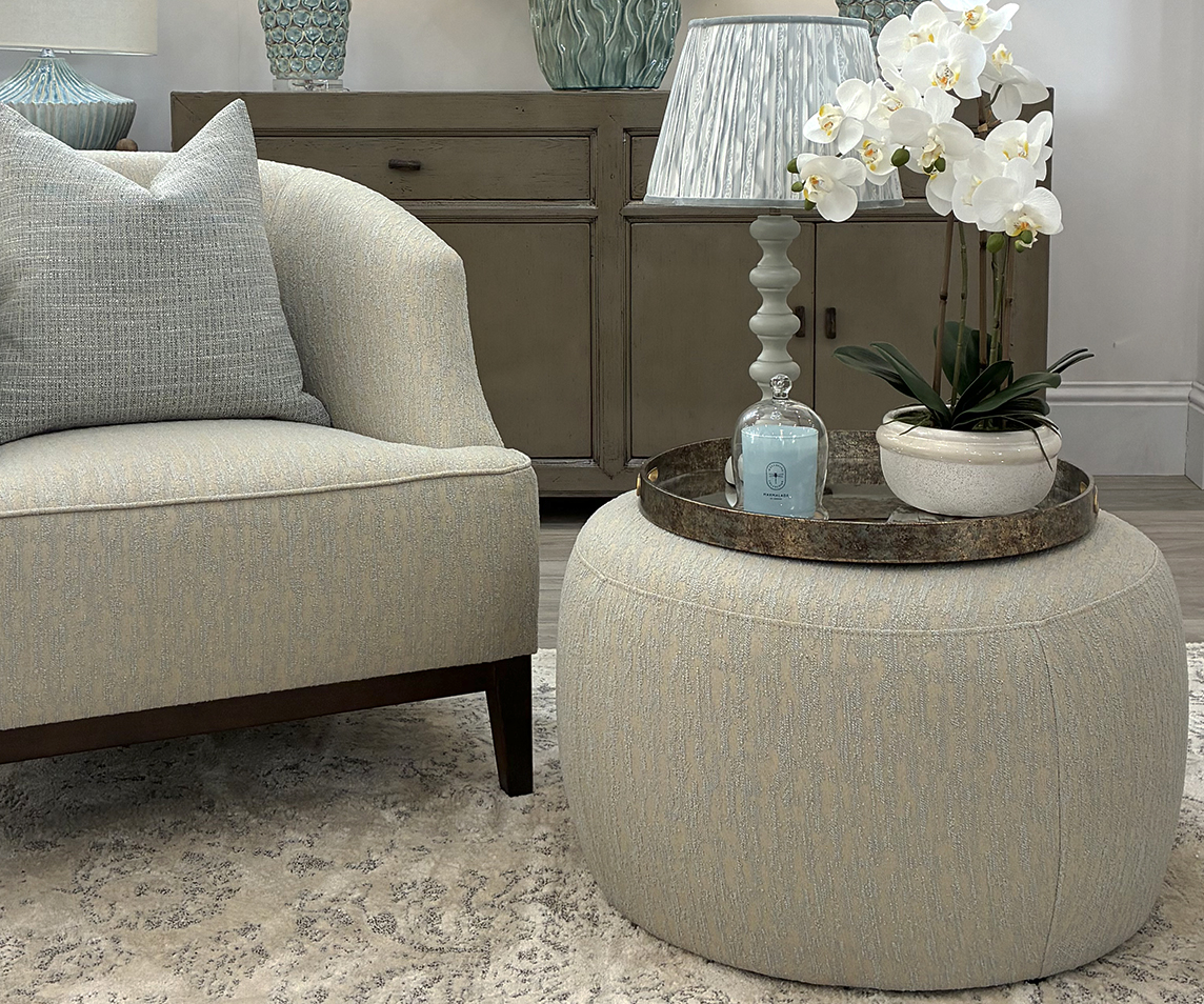 Pierre Ottoman in Lucerne Fabric