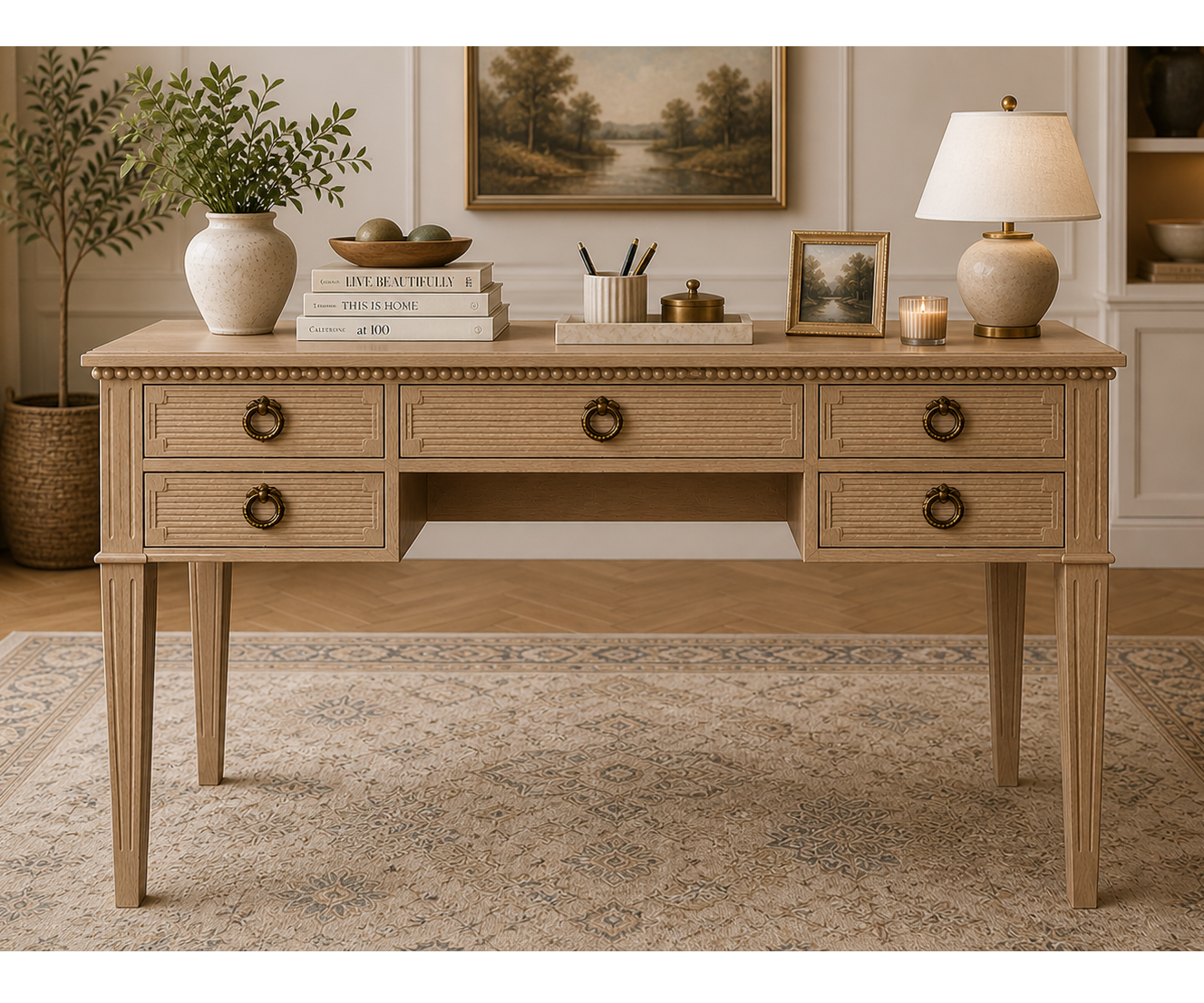 PRE-ORDER - Gustavian Oak Desk