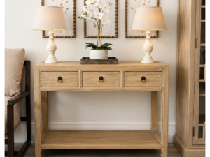 EX-DISPLAY - Hampstead Reclaimed Wood 3 Drawer Console Table, 105cm